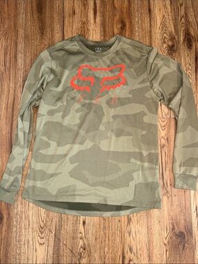 Fox Ranger Medium Olive Green Jersey with White Logo